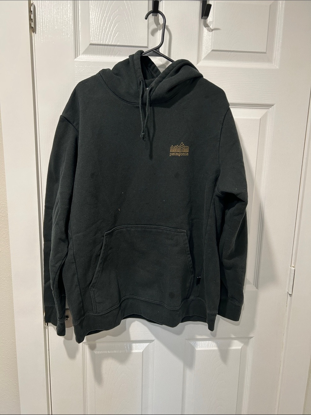 Patagonia Black Hooded Pullover with Small Chest Logo